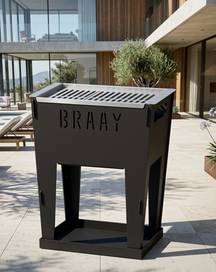 Design Zwart Gecoate Barbecue - Braay - Houtskool BBQ - 30x40x50 cm