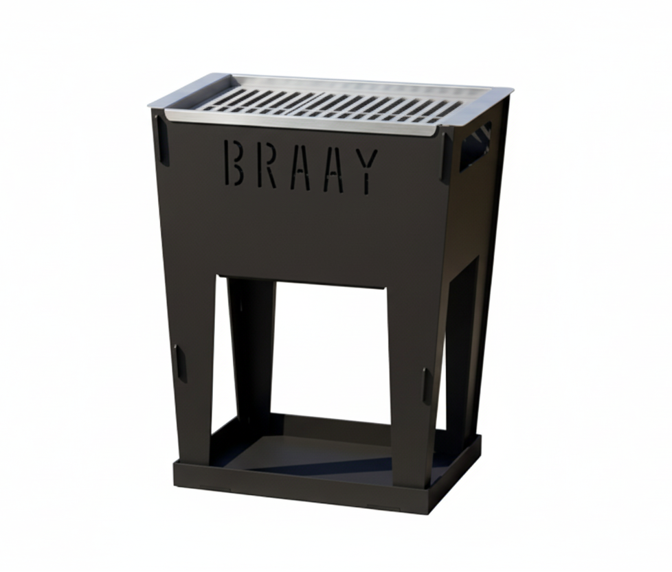 Design Zwart Gecoate Barbecue - Braay - Houtskool BBQ - 30x40x50 cm