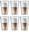Bodum Dubbelwandige latte macchiato glazen Canteen - gepatenteerd ventiel - 400 ml - 6 stuks