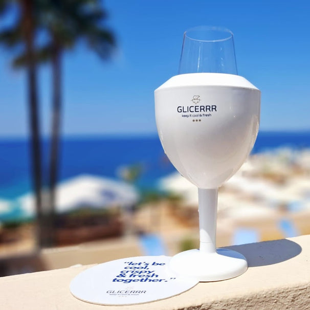 GLICERRR Wijnglas koeler en houder set + glas - 2 stuks