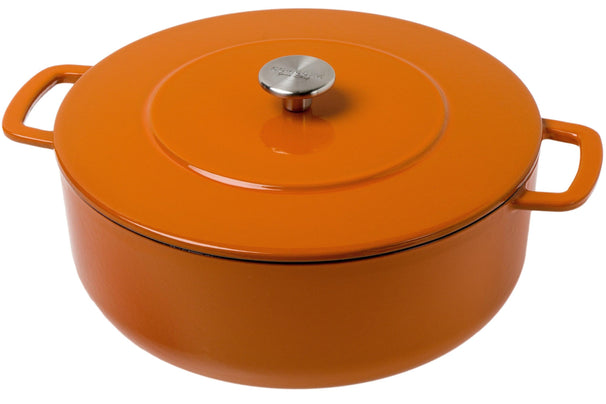 Combekk Braadpan Gietijzer Orange ø 28 cm / 5.3 Liter - geëmailleerde anti-aanbaklaag