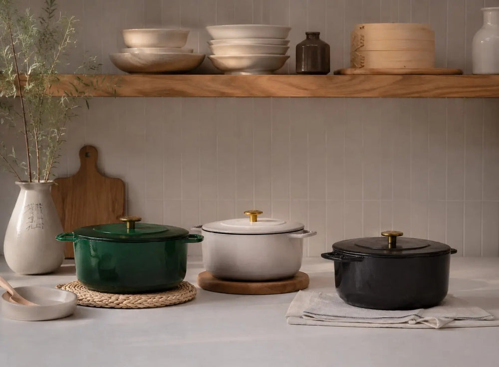 Combekk Braadpan met deksel Gietijzer Sand ø 24 cm / 3.8 Liter - sfeerbeeld 4