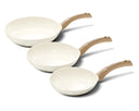CP Koekenpannenset Go Ivory Crème 3-delig - ø 20, 24 & 28 cm - keramische anti-aanbaklaag