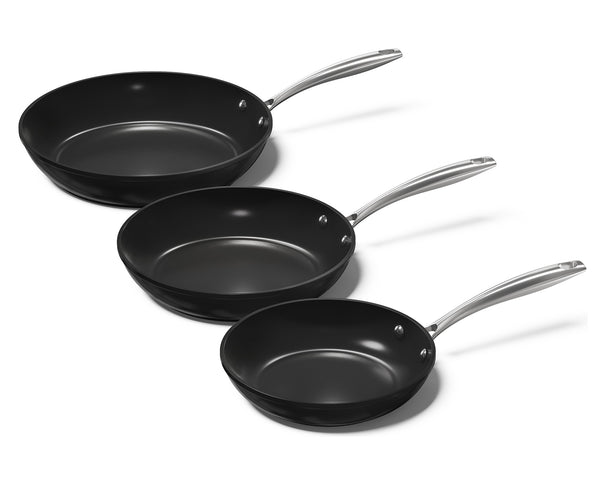 CP Koekenpannenset Signature Zwart 3-delig - ø 20, 24 & 28 cm - keramische anti-aanbaklaag