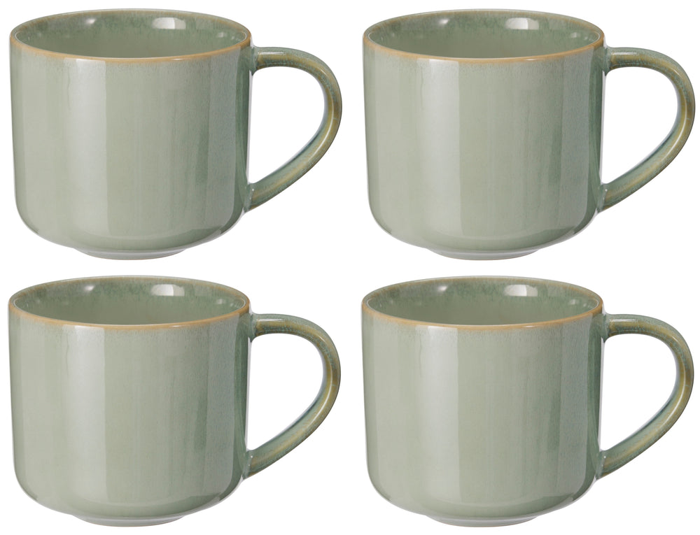 Cookinglife Koffiemokken Serene Green 330 ml - Aardewerk - 4 stuks