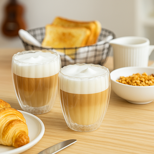 Cookinglife Dubbelwandige Latte Macchiato glazen / Koffieglazen Pumpkin 300 ml - 2 stuks