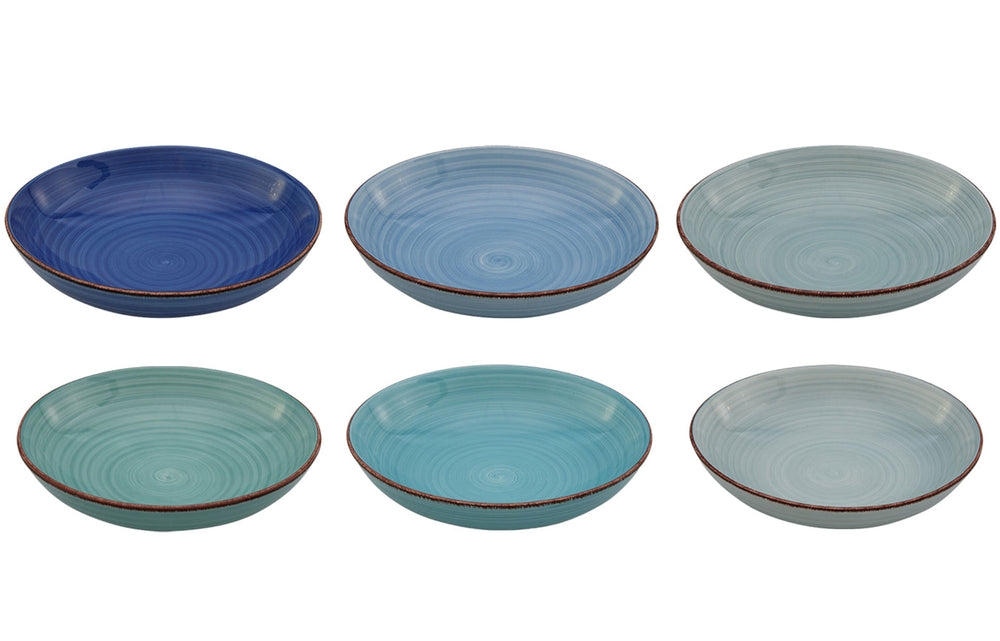 Cookinglife Pastaborden Delice Blauw ø 23 cm - 6 stuks