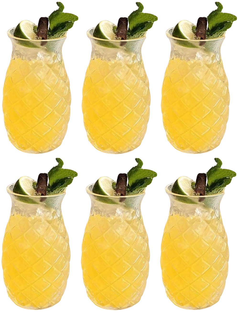 Cookinglife Cocktailglazen / Tiki Ananas Glazen - 400 ml - 6 stuks