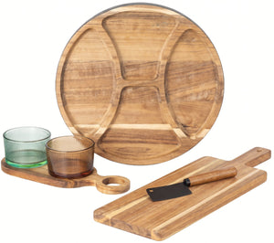 Cosy & Trendy Borrelset 6-delig - Borrelplanken & Kaasplank met Kaasmes