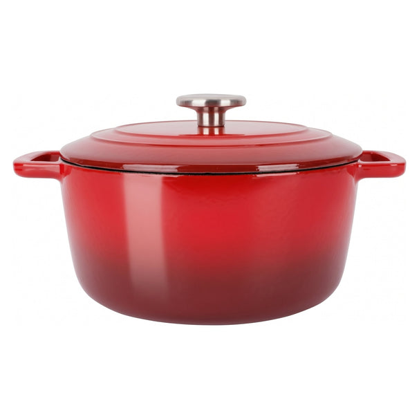 Cosy & Trendy Braadpan met deksel Fontestic Gietijzer Traditional Red ø 24 cm / 4.6 Liter - geëmailleerde anti-aanbaklaag