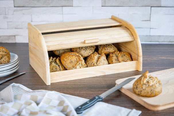 Cosy & Trendy Brooddoos - Broodtrommel - Hout Roldeksel - 40 x 27 x 18 cm