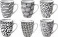 Cosy & Trendy Koffiekopjes / Senseo Kopjes - Nikko Black 190 ml - 6 stuks