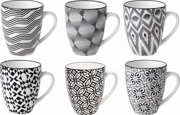 Cosy & Trendy Koffiekopjes / Senseo Kopjes - Nikko Black 190 ml - 6 stuks