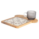 Cosy & Trendy Ontbijtplank met Koffieglas - Acaciahout - 24.5 x 22.5 cm