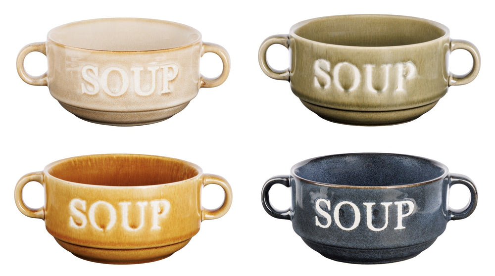 Cosy & Trendy Soepkommen / Kommen Soup Multicolor ø 12 cm / 450 ml - 4 stuks