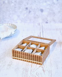 Cosy & Trendy Theedoos - Theekist - Acaciahout - 6 vakken - met Venster - 21 x 17 x 7.5 cm - sfeerbeeld 2