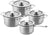 DUCQ Pannenset 4-Delig - Downdraft Geschikt - Kookpan ø 16, 18, 20 cm & Steelpan ø 16 cm + Deksels