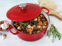 BK Braadpan Bourgogne Chili Red Gietijzer ø 24 cm / 4.2 liter - geëmailleerde anti-aanbaklaag