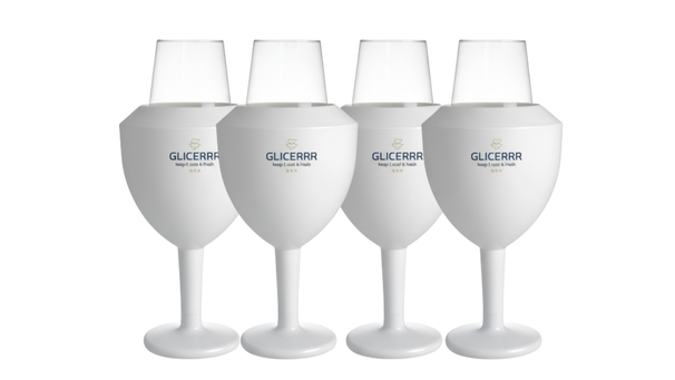 GLICERRR Wijnglas koeler en houder set + glas - 4 stuks