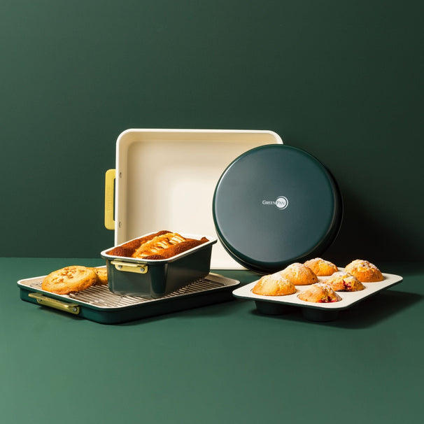 GreenPan Bakset Padova Reserve Pine Green 6-delig - keramische anti-aanbaklaag