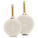 GreenPan Koekenpannenset Padova Reserve Pro 2.0 Cream 2-delig - Koekenpan ø 24 & 28 cm - Keramische anti-aanbaklaag