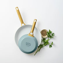 GreenPan Koekenpannenset Padova Reserve Smokey Blue ø 20 & 26 cm - bovenaanzicht