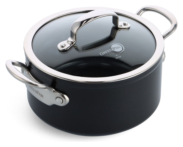 GreenPan Kookpan Barcelona Pro Zwart ø 20 cm / 3.1 Liter - keramische anti-aanbaklaag