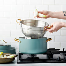GreenPan Kookpan met Vergiet Padova Reserve Smokey Blue ø 24 cm / 5.7 Liter - sfeerbeeld 1