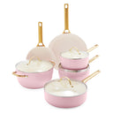 GreenPan Pannenset Padova Reserve Blush Pink 6-delig - Kookpan ø 24 cm, Steelpan ø 18, 20 cm, Koekenpan ø 20, 28 cm & Hapjespan ø 24 cm - Keramische anti-aanbaklaag