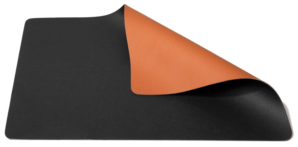 Cookinglife Placemats - Dubbelzijdig - Afwasbaar - Cognac / Zwart 46 x 33 cm - 6 Stuks