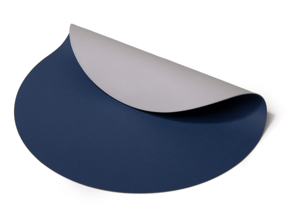 Cookinglife Placemats - Dubbelzijdig - Afwasbaar - Grijs / Blauw ø 38 cm - 6 Stuks