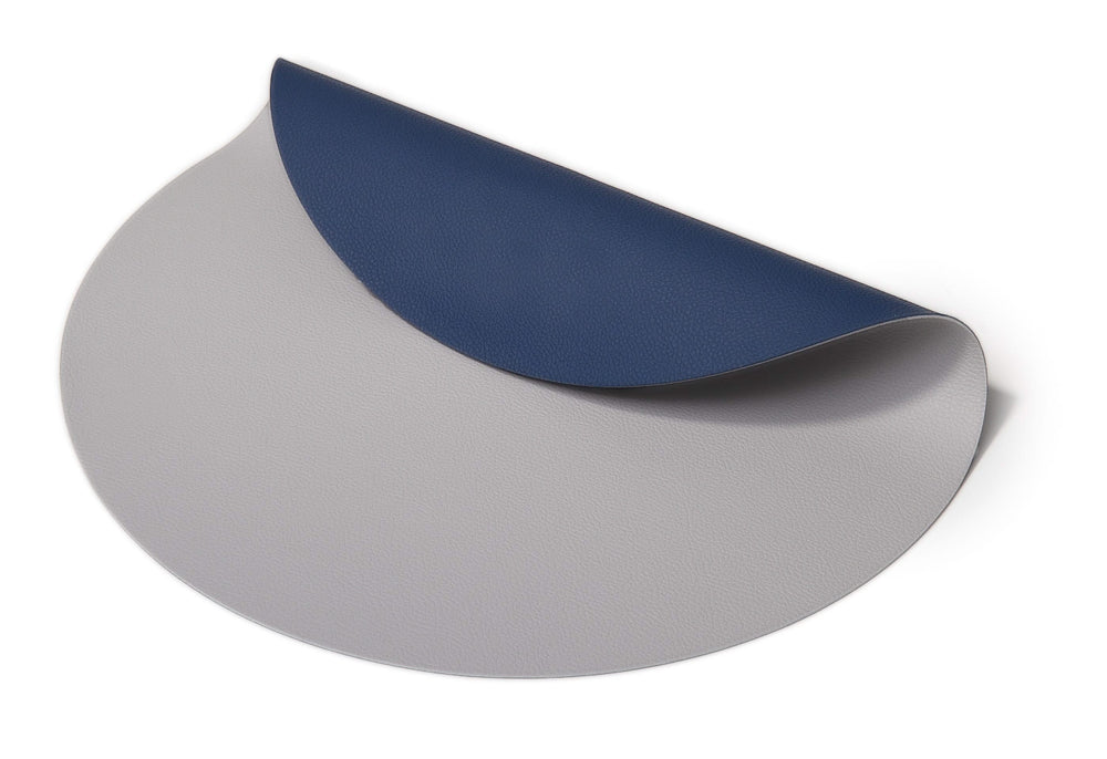 Cookinglife Placemats - Dubbelzijdig - Afwasbaar - Grijs / Blauw ø 38 cm - 6 Stuks