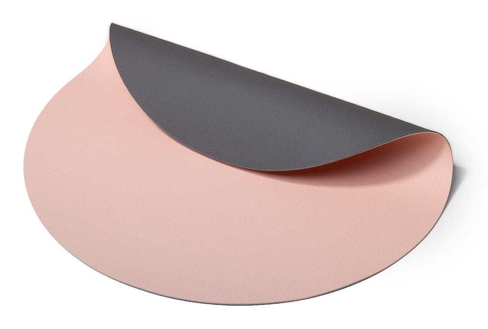 Cookinglife Placemats - Dubbelzijdig - Afwasbaar - Grijs / Roze ø 38 cm - 6 Stuks