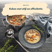 Sola Pannenset Juvia 4-Delig RVS - Downdraft geschikt - Kookpan ø 16, 18, 20 cm & Steelpan ø 16 cm - geschikt voor alle warmtebronnen