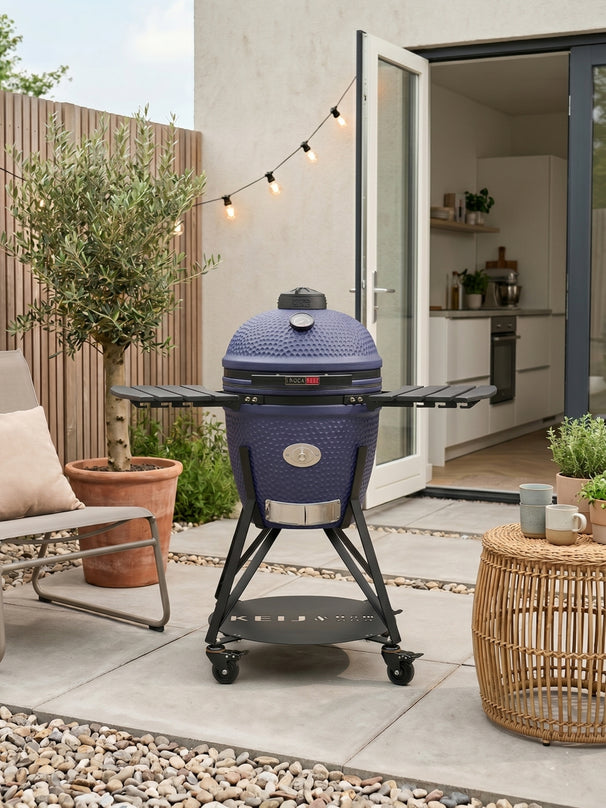 Keij Kamado BBQ Startersset - Legend Large Blue 21 inch - met Houtskool, Aanmaakwokkels & Kolenmand