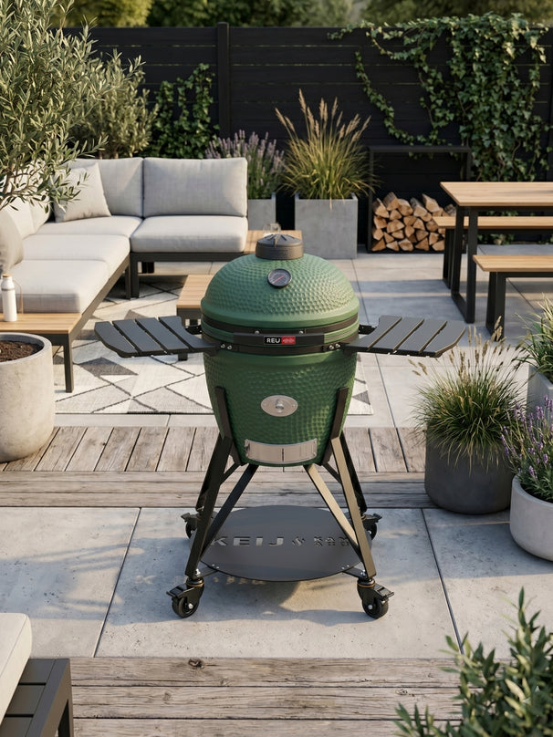 Keij Kamado BBQ Startersset - Legend Large Green 21 inch - met Houtskool, Aanmaakwokkels & Kolenmand