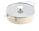 KitchenAid Hapjespan / Sauteerpan met deksel Aluminium Almond Cream ø 24 cm / 3.1 Liter - keramische anti-aanbaklaag