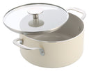 KitchenAid Kookpan Aluminium Almond Cream ø 24 cm / 4.9 Liter - keramische anti-aanbaklaag