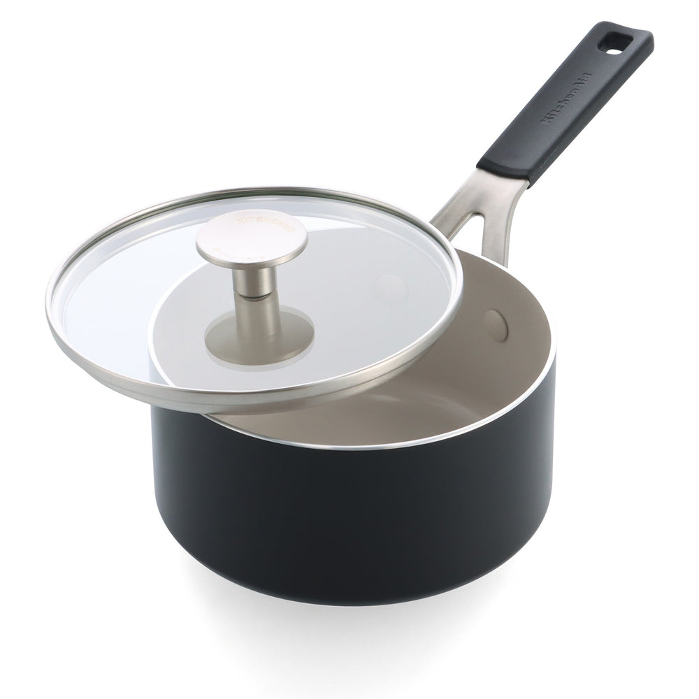 KitchenAid Steelpan Aluminium Mat Zwart ø 16 cm / 1.6 Liter - met deksel