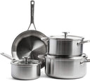 KitchenAid Pannenset Multi-Ply Stainless Steel 4-delig - RVS - Kookpan ø 20, 24 cm, Steelpan ø 16 cm & Koekenpan ø 24 cm