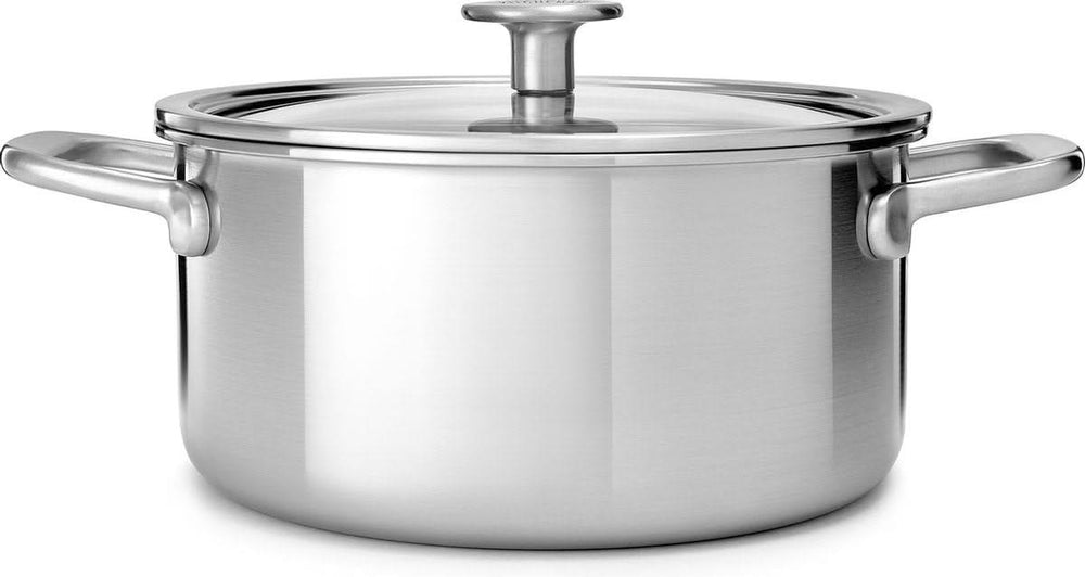 KitchenAid Pannenset Multi-Ply Stainless Steel 4-delig - RVS - Kookpan ø 20, 24 cm, Steelpan ø 16 cm & Koekenpan ø 24 cm