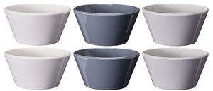 Cookinglife Soepkommen / Kommen - Siaki Wit / Blauw / Grijs ø 14 cm - Porselein - 6 stuks