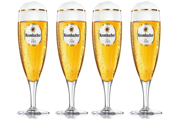 Krombacher Bierglazen  op Voet 300 ml - 4 stuks