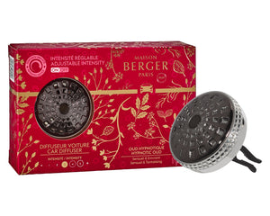 Maison Berger Autoparfum Diffuser Celebration Gun Metal & Zilver - Hypnotic Oud - met navulling - met verpakking