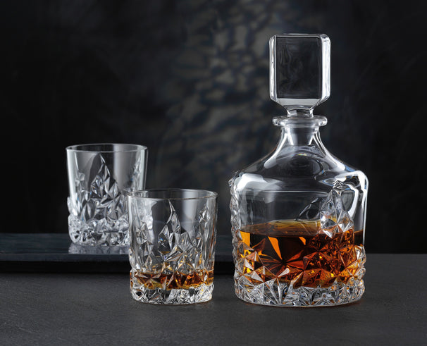 Nachtmann Whiskey Set Sculpture 3-delig - Karaf 750 ml & 2 Whiskeyglazen 365 ml