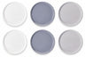 Cookinglife Ontbijtborden / Dessertborden Siaki - Wit / Blauw / Grijs ø 19 cm - Porselein - 6 stuks