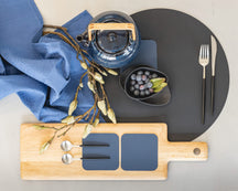 Cookinglife Placemats - Afwasbaar - Zwart - ø 38 cm - 6 stuks
