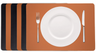 Cookinglife Placemats - Dubbelzijdig - Afwasbaar - Cognac / Zwart 46 x 33 cm - 6 Stuks