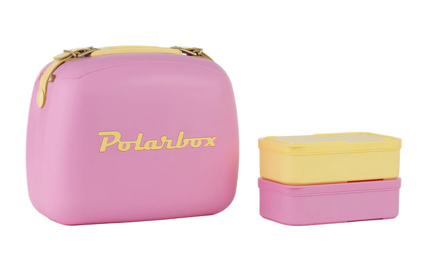 Polarbox Mini Koelbox / Coolerbag met 2 Lunchboxen - Bubblegum-Yellow - 6 Liter