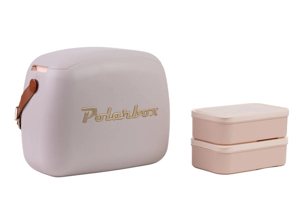 Polarbox Mini Koelbox / Coolerbag met 2 Lunchboxen - Pearl-Gold - 6 Liter